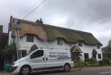 De-Mossing a thatched roof – Leicester