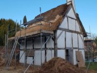 Thatching At The 17th Century Lea Ford Cottage